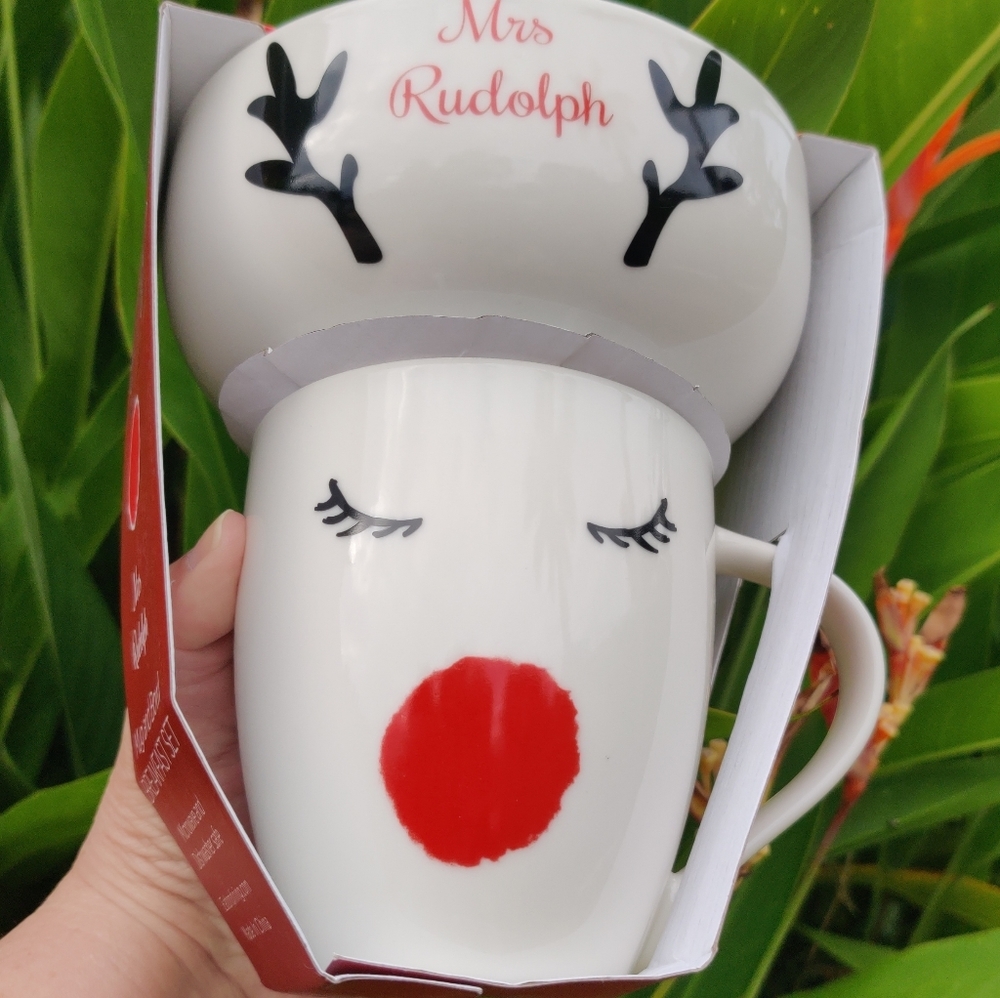 NEW! 🎄Mrs. Rudolph Mug and Bowl Breakfast Set🎄 - Picture 1 of 11